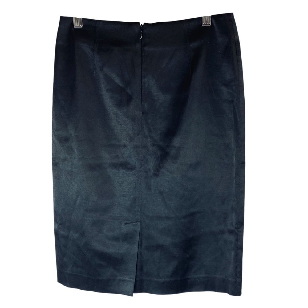Satin Stretch Pencil Skirt Black Size Small - Picture 2 of 5